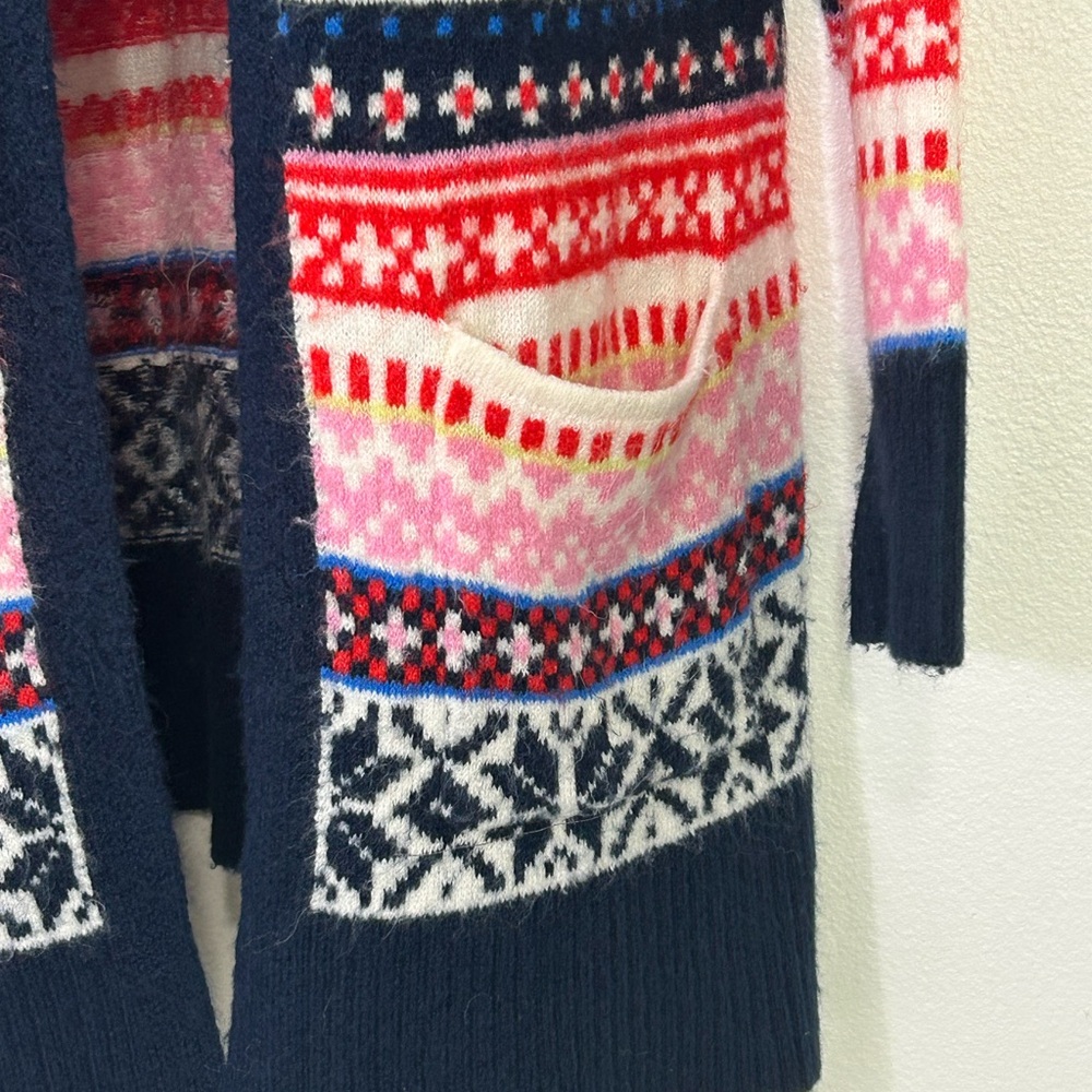 Old Navy Womens Size Large Multi Color Fair Isle Open Cardigan Sweater - Picture 7 of 8